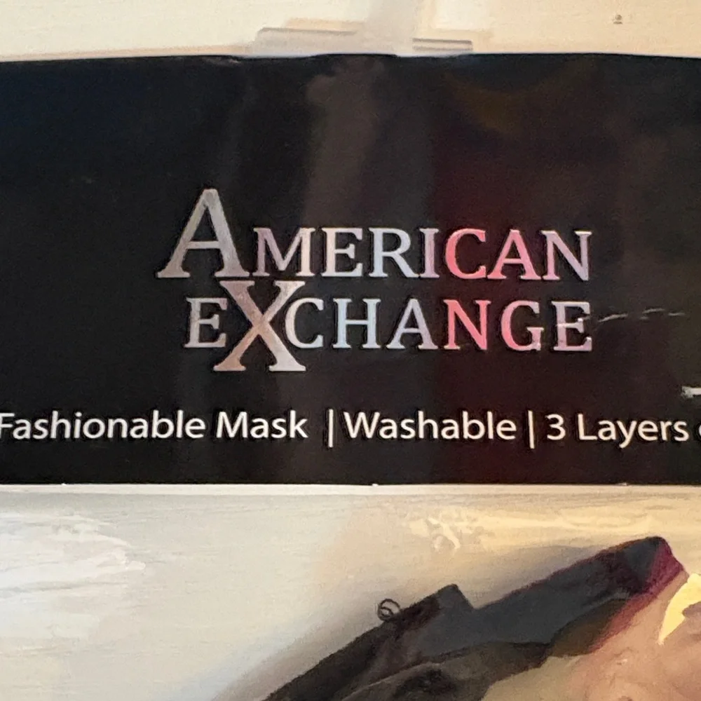 American Exchange Black & Burgundy Face Masks with Pearl Studs - 2 Pack
